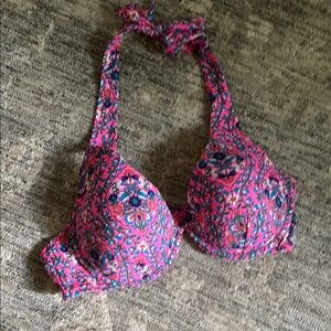Boden NWT size 38C - Floral Pink Halter Bikini Top- padded bra